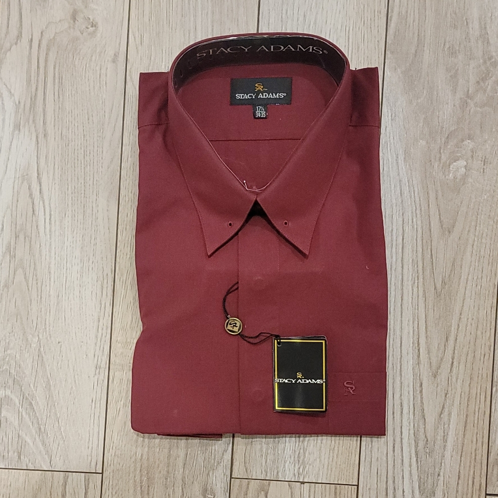 Stacy Adam's dark red dress shirt size 17 1/2